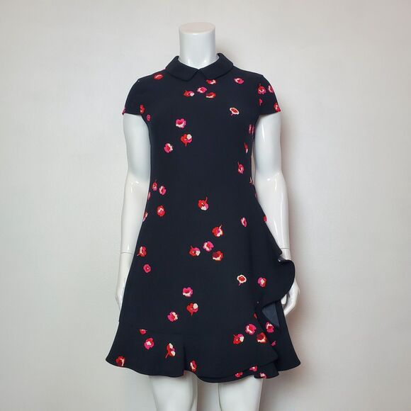 Kate Spade Black Pink Floral Mini Dress - Picture 1 of 9